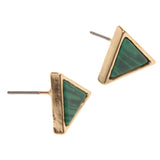 Maxbell Generous Imitation Turquoise Triangle Shape Earring Ear Stud Women Jewelry