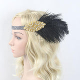 Maxbell Black Flapper Feather Fascinator Headband Headpiece Hair Accessories