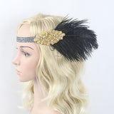 Black Flapper Feather Fascinator Headband Headpiece Hair Accessories