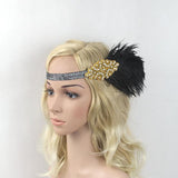 Maxbell Black Flapper Feather Fascinator Headband Headpiece Hair Accessories
