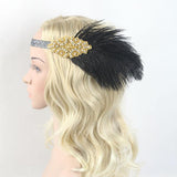Maxbell Black Flapper Feather Fascinator Headband Headpiece Hair Accessories