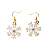 Maxbell Christmas Crystal Snowflake Dangle Earrings Necklace Gold Women Jewelry Sets