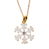 Maxbell Christmas Crystal Snowflake Dangle Earrings Necklace Gold Women Jewelry Sets