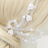 Maxbell Wedding Bridal Crystal Pearl Flower Hair Clip Headpiece Hair Accessories