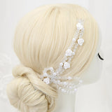 Maxbell Wedding Bridal Crystal Pearl Flower Hair Clip Headpiece Hair Accessories