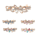 Wedding Fashion Crystal Rhinestone Spring Hair Clip Bowknot Barrette Hairpin Multi