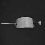 Maxbell Silver Hoop Ellipse Pierced Barrette Hair Stick Slide Clip Hairpin Jewelry