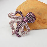 Maxbell Vintage Octopus Women Cute Animal Broches Purple Crystal Rhinestone Brooch Pin