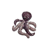 Maxbell Vintage Octopus Women Cute Animal Broches Purple Crystal Rhinestone Brooch Pin