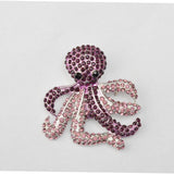 Maxbell Vintage Octopus Women Cute Animal Broches Purple Crystal Rhinestone Brooch Pin