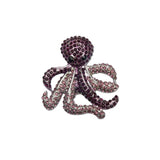 Maxbell Vintage Octopus Women Cute Animal Broches Purple Crystal Rhinestone Brooch Pin