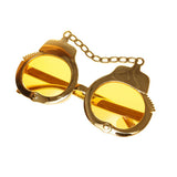 Maxbell Handcuffs Shape Party Glasses Fancy Dress Costume Glasses Sunglasses Gold