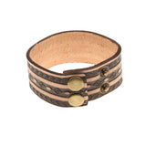 Maxbell Mens Wide Leather Bracelet Rock Punk Wrist Band Strap Belt Cuff Brown