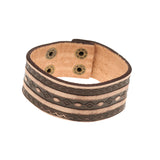 Maxbell Mens Wide Leather Bracelet Rock Punk Wrist Band Strap Belt Cuff Brown