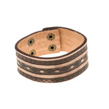 Maxbell Mens Wide Leather Bracelet Rock Punk Wrist Band Strap Belt Cuff Brown