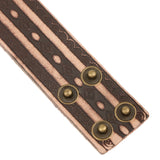 Maxbell Mens Wide Leather Bracelet Rock Punk Wrist Band Strap Belt Cuff Brown