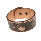 Maxbell Wide Brown Leather Men's Cuff Bangle Bracelet