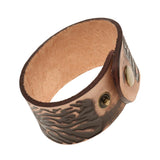 Maxbell Wide Brown Leather Men's Cuff Bangle Bracelet