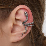 Maxbell Single 925 Silver Garter Snake Cuff Ear Clip Punk Gothic Unisex Jewelry