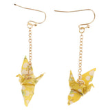 Maxbell Ear Studs Yellow Papercranes Clasp Ear Hook Drop Dangle Earrings Jewelry