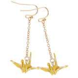 Maxbell Ear Studs Yellow Papercranes Clasp Ear Hook Drop Dangle Earrings Jewelry