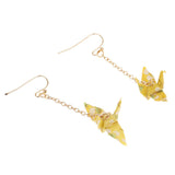 Maxbell Ear Studs Yellow Papercranes Clasp Ear Hook Drop Dangle Earrings Jewelry