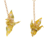 Maxbell Ear Studs Yellow Papercranes Clasp Ear Hook Drop Dangle Earrings Jewelry