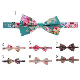 Men Retro Bowtie Bow Tie Floral Flower Wedding Party Costume Adjustable 2