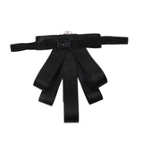 Adjustable Crystal Rhinestone Men Suit Bow Tie Pre Tied Necktie Black