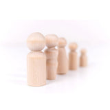 Maxbell Set of 5Pcs Wooden Peg Dolls People Peg Dolls Wooden Family DIY Crafts Cake Topper