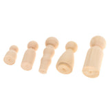 Maxbell Set of 5Pcs Wooden Peg Dolls People Peg Dolls Wooden Family DIY Crafts Cake Topper