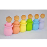 Maxbell Natural Wooden Peg People Nesting Set Peg Dolls Set Kids Montessori Toy Pack of 10