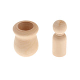 Maxbell Natural Wooden Peg People Nesting Set Peg Dolls Set Kids Montessori Toy Pack of 10