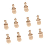 Maxbell Natural Wooden Peg People Nesting Set Peg Dolls Set Kids Montessori Toy Pack of 10