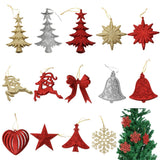 10pcs Glitter Bell Shape Christmas Tree Decoration Hanger Ornaments Silver