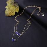 Maxbell Women Jewelry Boho Triangle Multilayer Vintage Stone Pendant Chain Necklace