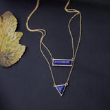 Maxbell Women Jewelry Boho Triangle Multilayer Vintage Stone Pendant Chain Necklace