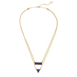 Maxbell Women Jewelry Boho Triangle Multilayer Vintage Stone Pendant Chain Necklace