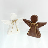 Set of 2pcs Free Stand Plain Wood Angel Embellishments Christmas Decoration Gift