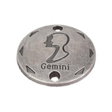 Maxbell 20Pcs Jewelry DIY Accessories Twelve Constellations Gemini Round Pendants