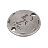 Maxbell 20Pcs Jewelry DIY Accessories Twelve Constellations Gemini Round Pendants