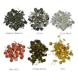 Maxbell 100pcs 8mm Blank Pad Stud Earring Post Peg Pin DIY Making Findings-Gold