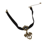 Maxbell Lady Gothic Vintage Dragon Pendant Choker Necklace Black Velvet Rope Jewelry