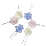 6Pcs Colors Dance Party Wedding Bride Bridal Flower hair Bobby Pins for Women Wedding Gifts