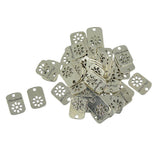 Maxbell 50pcs Handmade Hollow Daisy Flower Rectangle Label DIY Charms Pendant