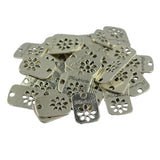 Maxbell 50pcs Handmade Hollow Daisy Flower Rectangle Label DIY Charms Pendant