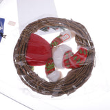 Snowman Rattan Ring Wreath Christmas Door Wall Hanging Decor Ornaments Green