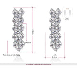 Maxbell Women Jewelry Wedding Stud Earings Silver Crystal Rhinestone Dangle Earings