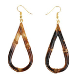 Maxbell Fashion Bamboo Earrings Big Water Drop Hook Earrings Jewelry for Women Girls