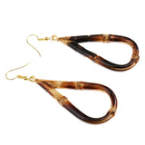 Maxbell Fashion Bamboo Earrings Big Water Drop Hook Earrings Jewelry for Women Girls